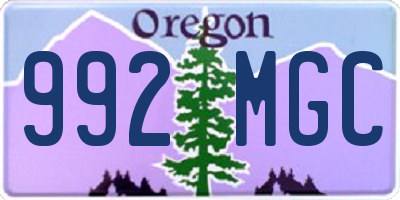 OR license plate 992MGC