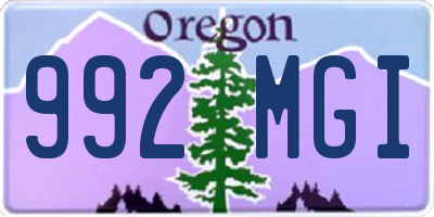 OR license plate 992MGI