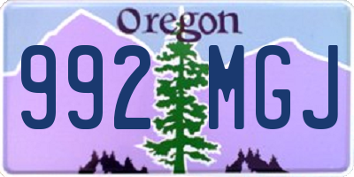 OR license plate 992MGJ