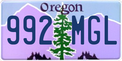 OR license plate 992MGL