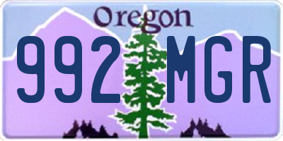 OR license plate 992MGR