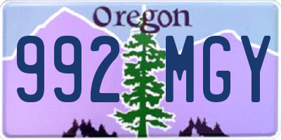 OR license plate 992MGY