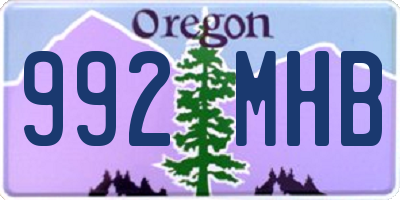 OR license plate 992MHB