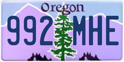 OR license plate 992MHE