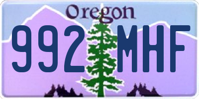 OR license plate 992MHF