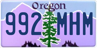 OR license plate 992MHM