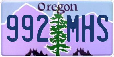 OR license plate 992MHS