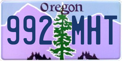 OR license plate 992MHT