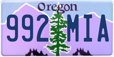 OR license plate 992MIA