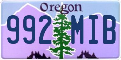 OR license plate 992MIB