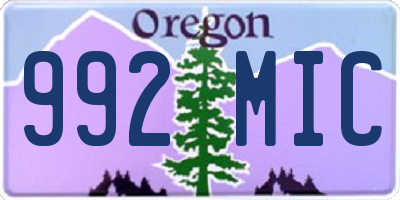 OR license plate 992MIC