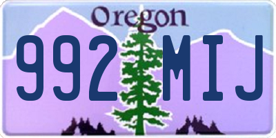 OR license plate 992MIJ