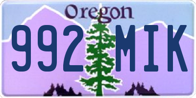 OR license plate 992MIK