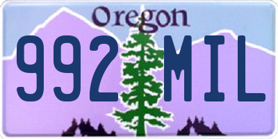 OR license plate 992MIL