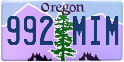OR license plate 992MIM