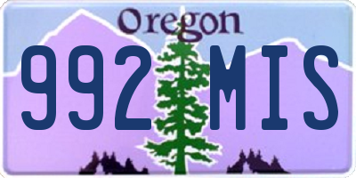 OR license plate 992MIS