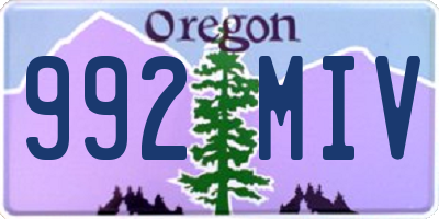 OR license plate 992MIV