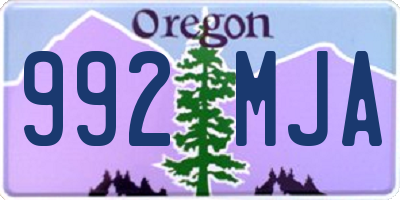 OR license plate 992MJA