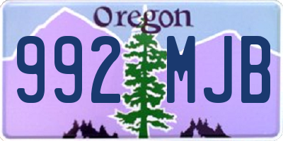 OR license plate 992MJB