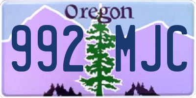 OR license plate 992MJC