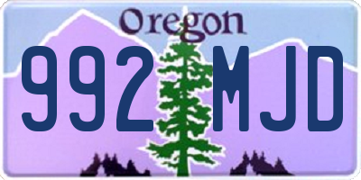 OR license plate 992MJD