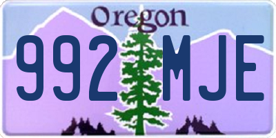 OR license plate 992MJE