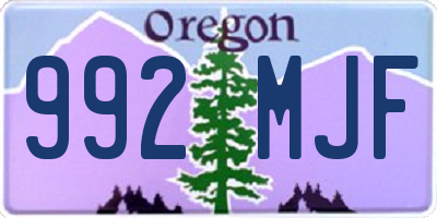 OR license plate 992MJF