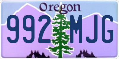 OR license plate 992MJG