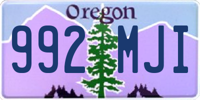 OR license plate 992MJI