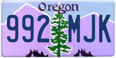 OR license plate 992MJK