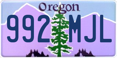 OR license plate 992MJL