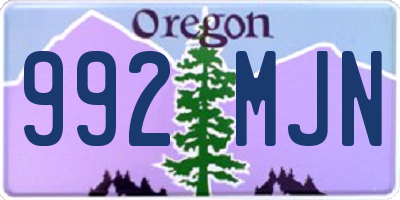 OR license plate 992MJN