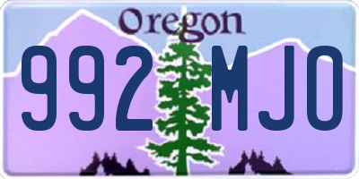 OR license plate 992MJO
