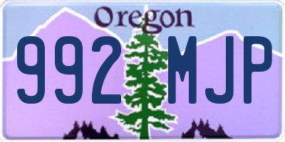 OR license plate 992MJP