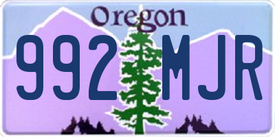 OR license plate 992MJR