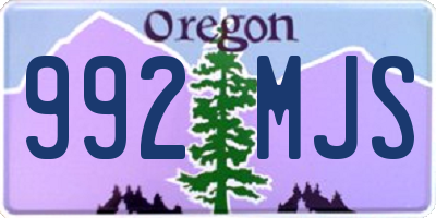 OR license plate 992MJS