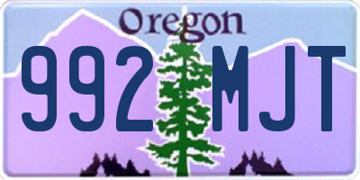 OR license plate 992MJT