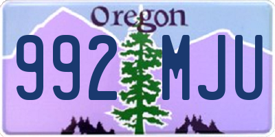 OR license plate 992MJU