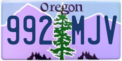 OR license plate 992MJV