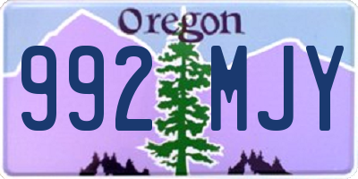 OR license plate 992MJY