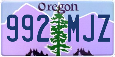 OR license plate 992MJZ