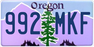 OR license plate 992MKF