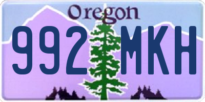 OR license plate 992MKH