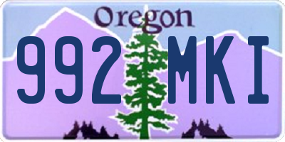 OR license plate 992MKI