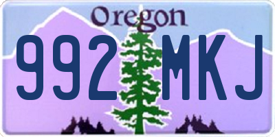 OR license plate 992MKJ