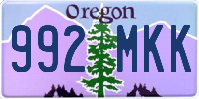 OR license plate 992MKK