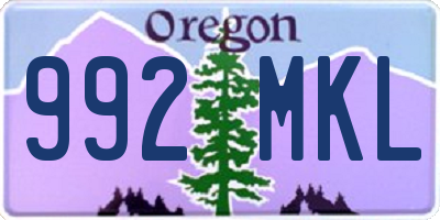 OR license plate 992MKL