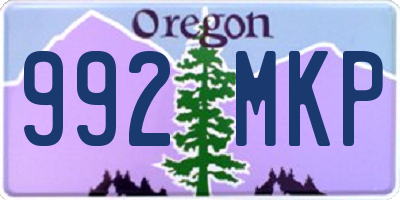 OR license plate 992MKP