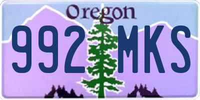 OR license plate 992MKS