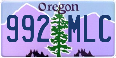 OR license plate 992MLC